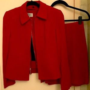 Red Barami 3 piece wool suit Size 2/4